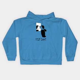 Girl Kissing Herself Kids Hoodie